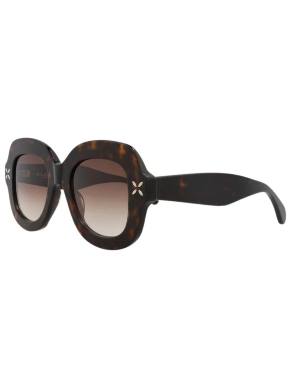 New Alaia Women's Sunglasses Square Rectangle Acetate Frame Havana Havana Brown